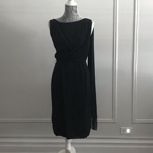 VINTAGE 1950s BLACK PENCIL DRESS
